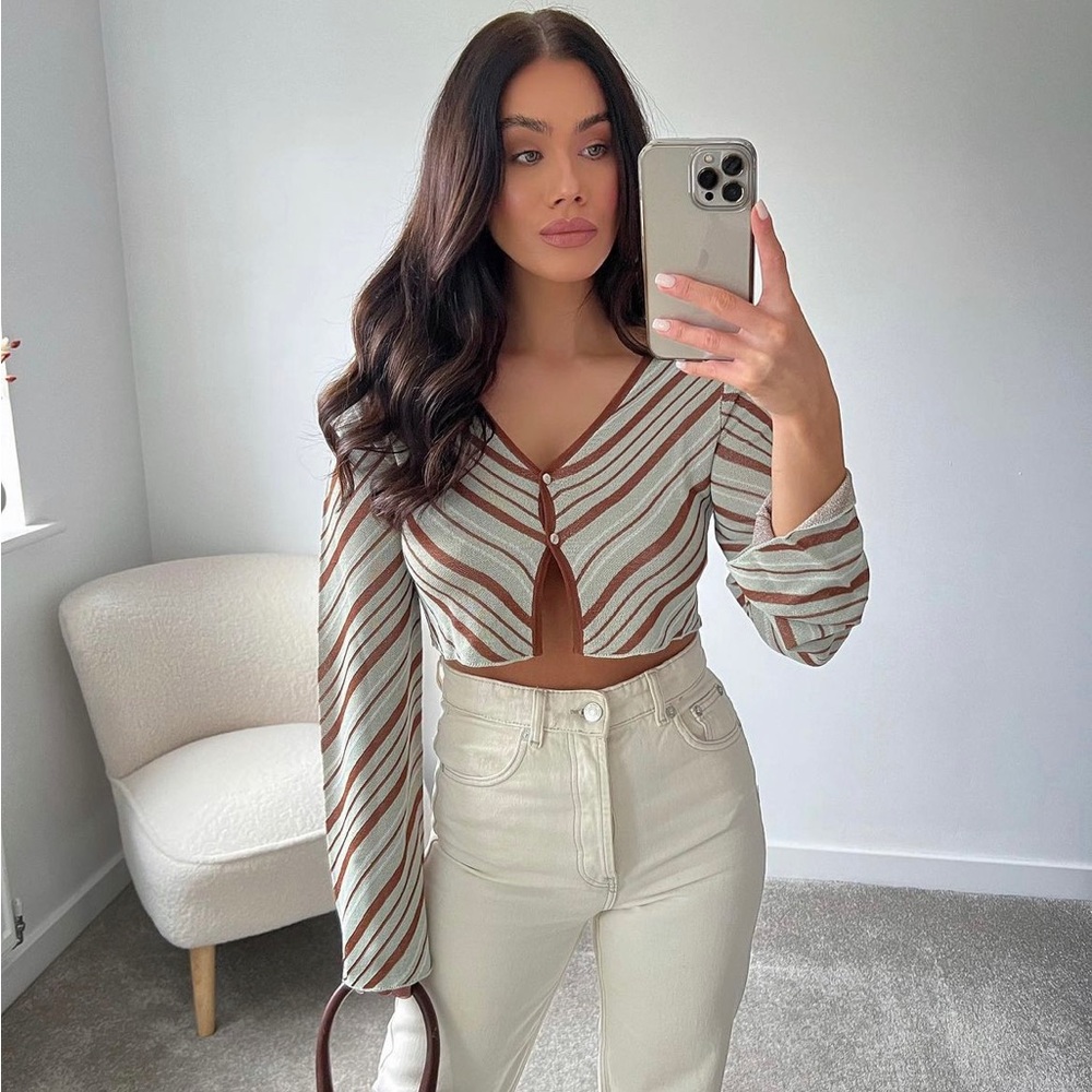 Zara striped knit crop top